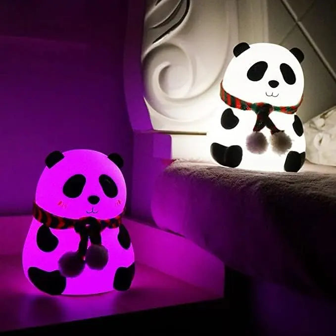 Alackar Rechargeable Panda Night Lamp with 7-Color LED & Touch Control