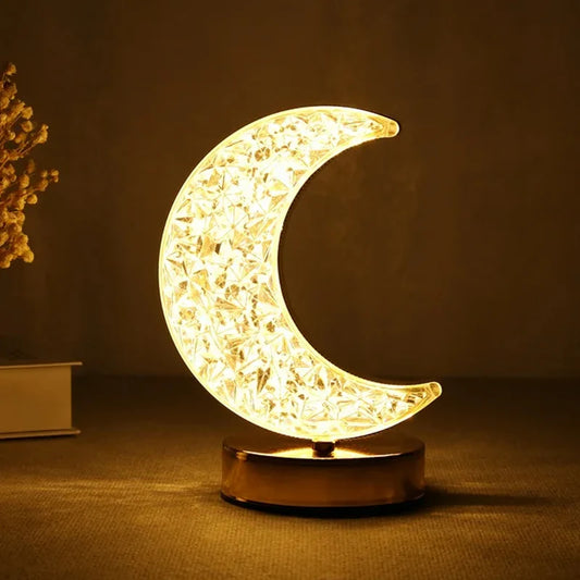 Moon Shape Table Lamp With 3 Colours, Touch Control & USB Charging