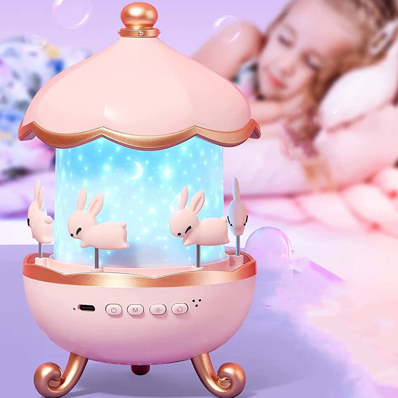 Bunny's Carousel Rotating LED Night Light Projector