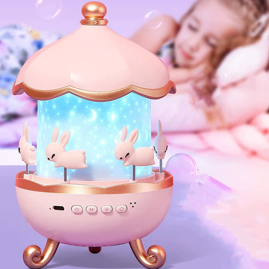 Bunny's Carousel Rotating LED Night Light Projector
