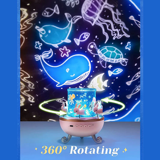 Bunny's Carousel Rotating LED Night Light Projector